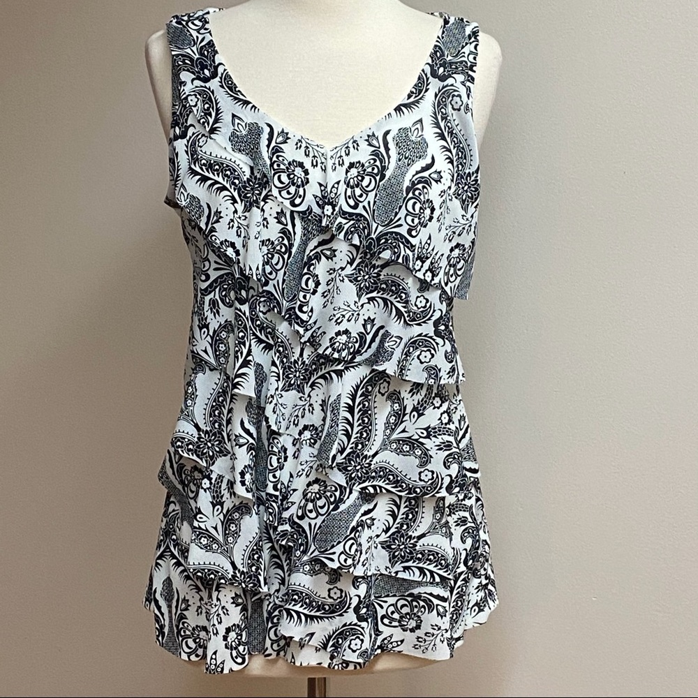 Roz & Ali Sleeveless Layered Blouse/Top
